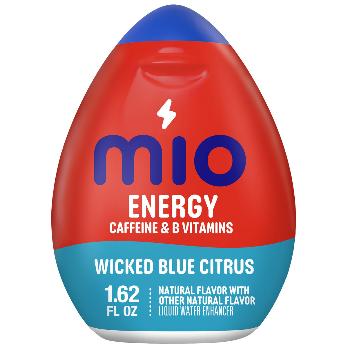 Mio Energy Wicked Blue Citrus bottle on the go for a caffeine boost with hydration.
