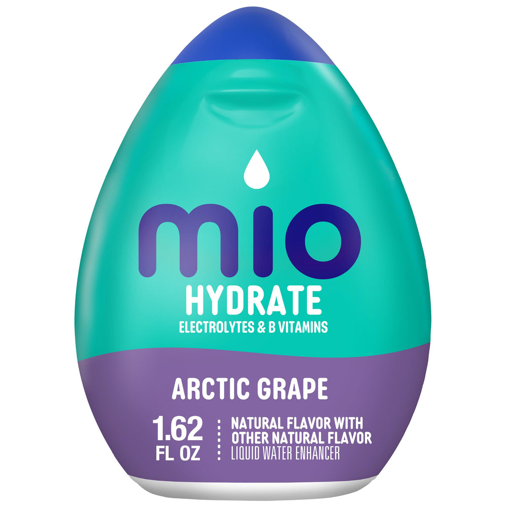 Mio Hydrate Arctic Grape bottle front view for on the go hydration