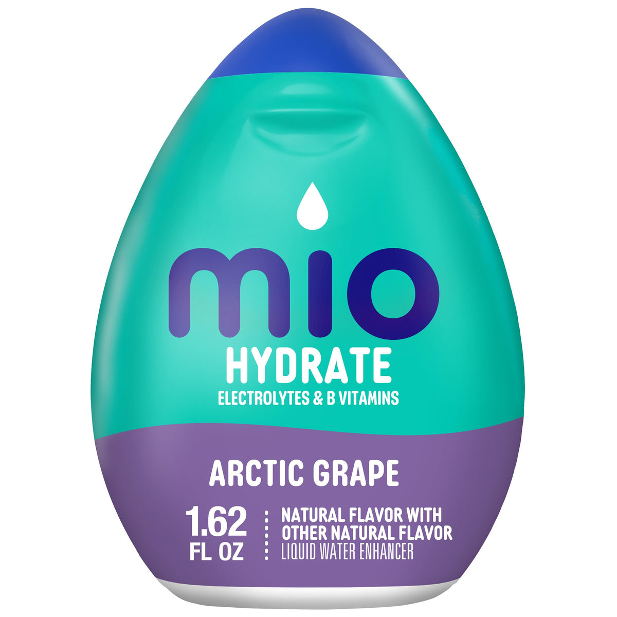 Mio Hydrate Arctic Grape bottle front view for on the go hydration