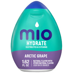 Mio Hydrate Arctic Grape bottle front view for on the go hydration