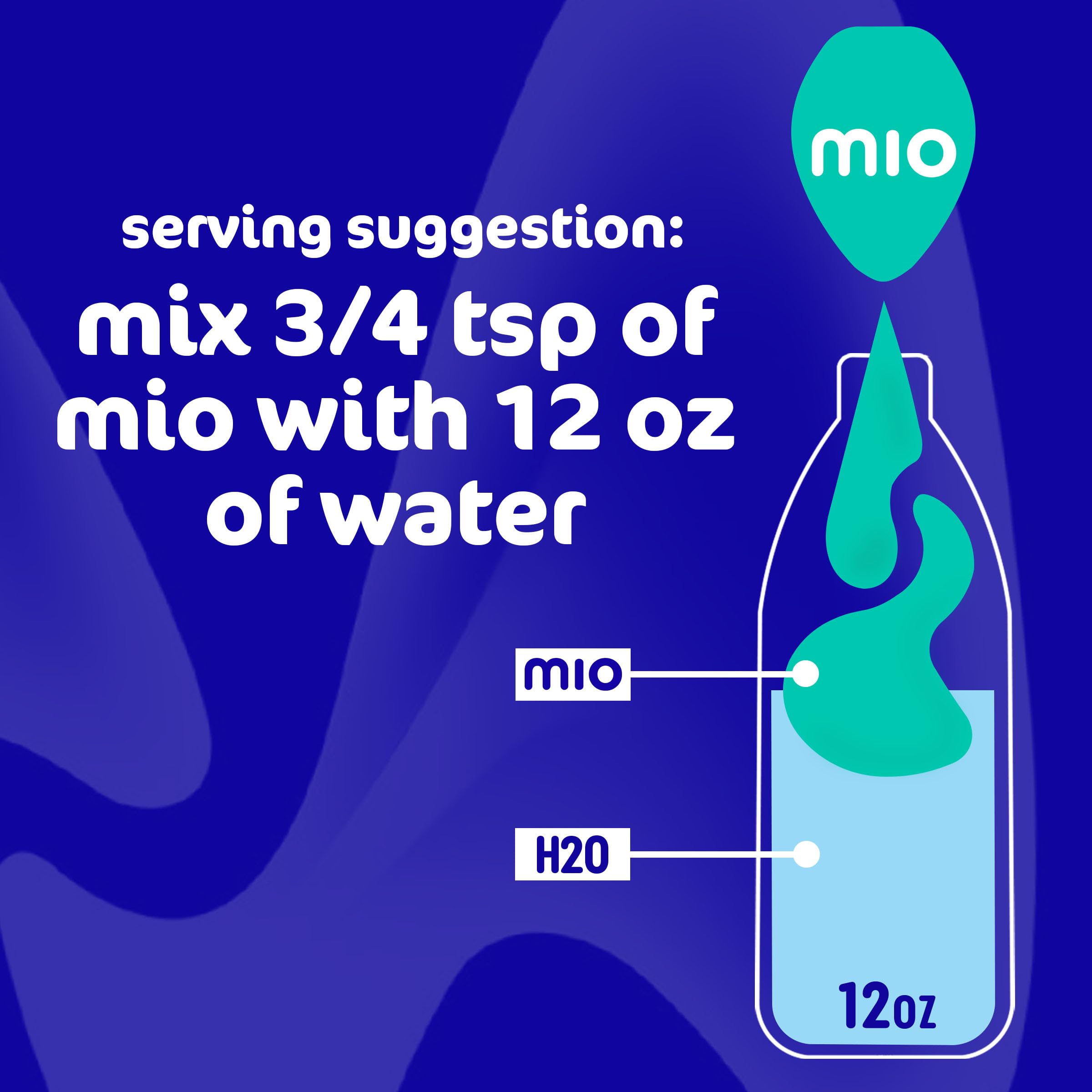 Mio Flip-top cap enables precise, mess-free flavoring.