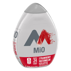 Mio liquid water enhancer strawberry watermelon dispense shows quick flavor addition to water