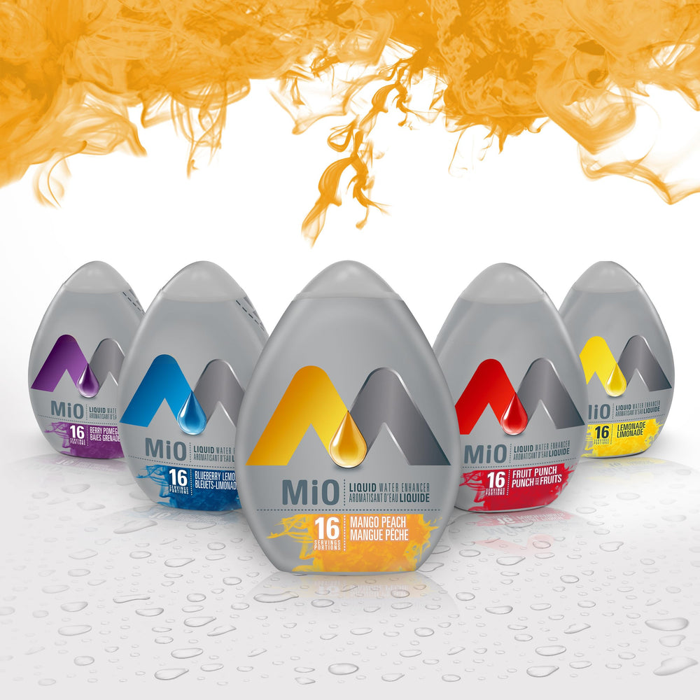 Dispense action of Mio Mango Peach into a glass.