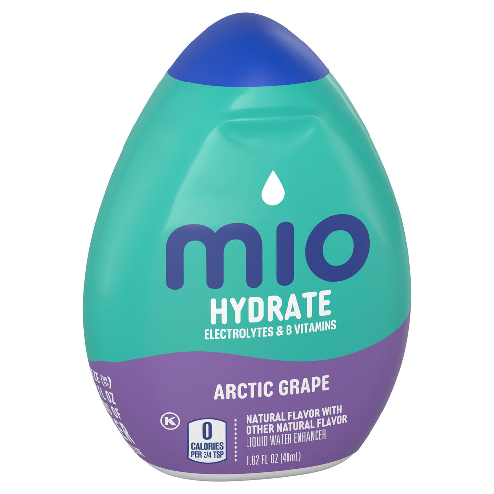 Mio Sport Arctic Grape bottle in gym bag ready for workouts.