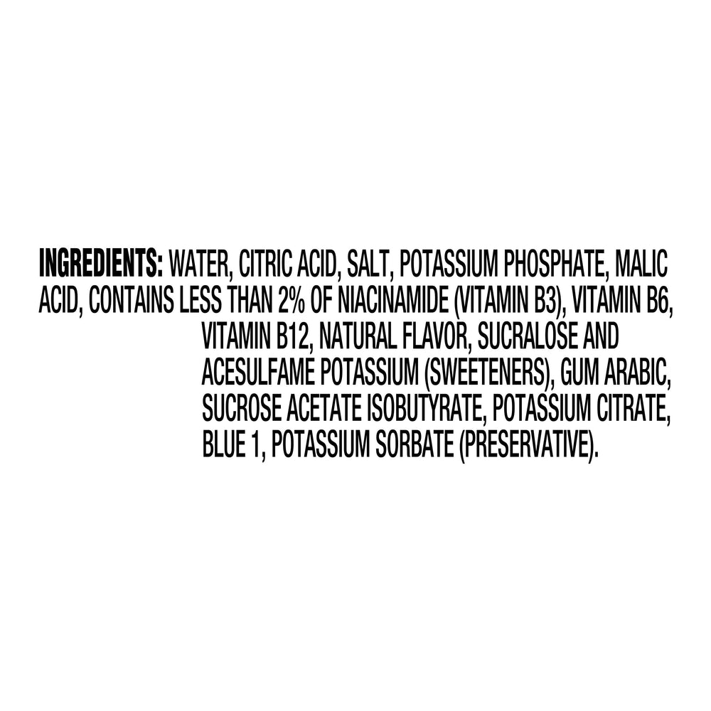 MiO Sport Berry Blast label close-up with natural flavors.
