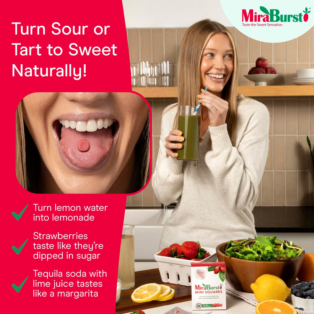 MiraBurst Mini Squares turn sour fruits into sweet treats without added sugar.