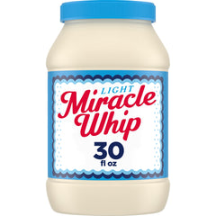 Miracel Whip Light Dressing 30 oz jar front, tangy creaminess for sandwiches.