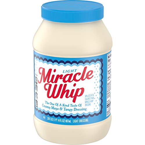 Miracel Whip Light Dressing jar, resealable and convenient.