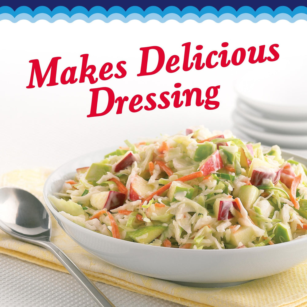Salad bowl featuring Miracel Whip adds creamy tang for keto meals.