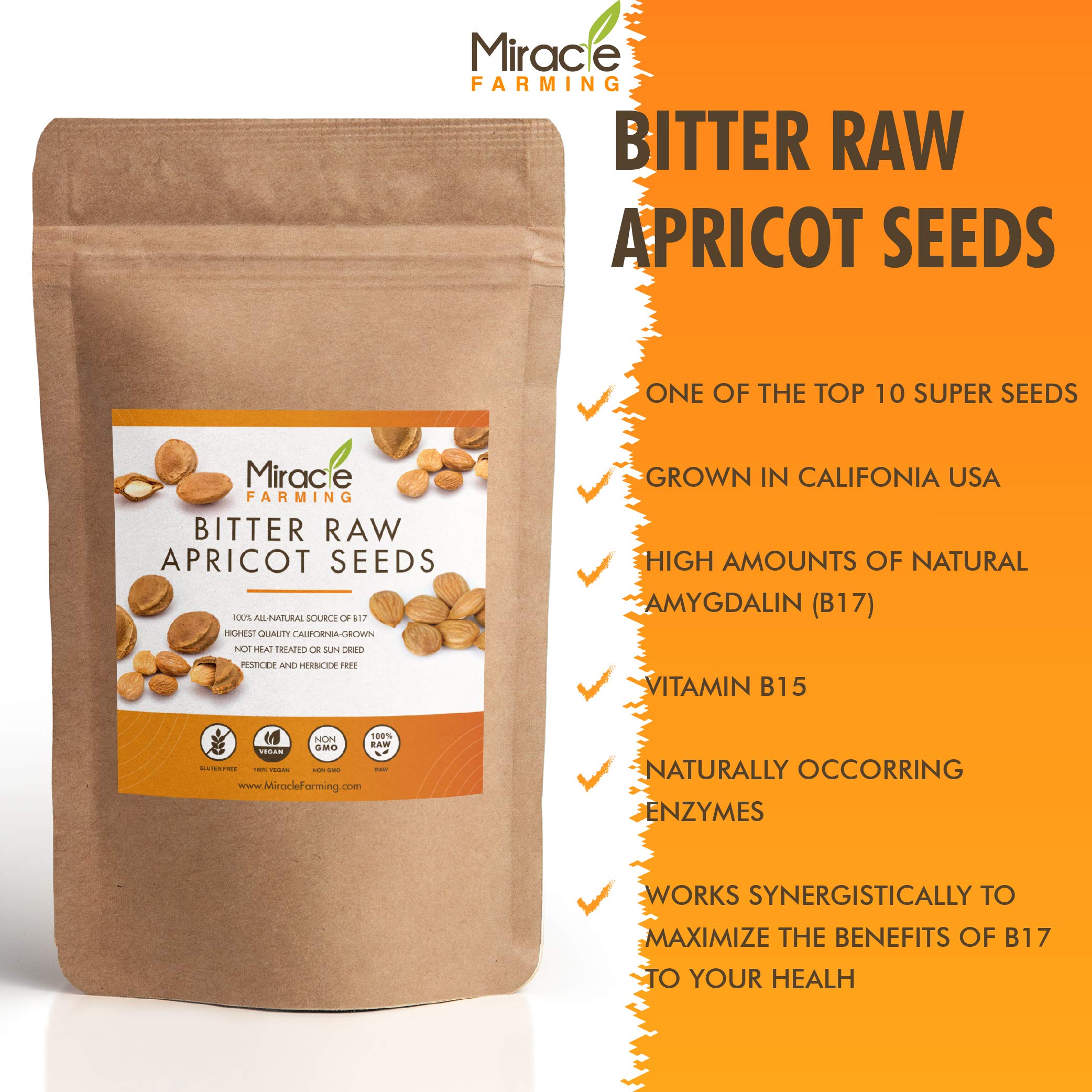 Miracle Farming apricot seeds stored in a cool, dry place to preserve quality.