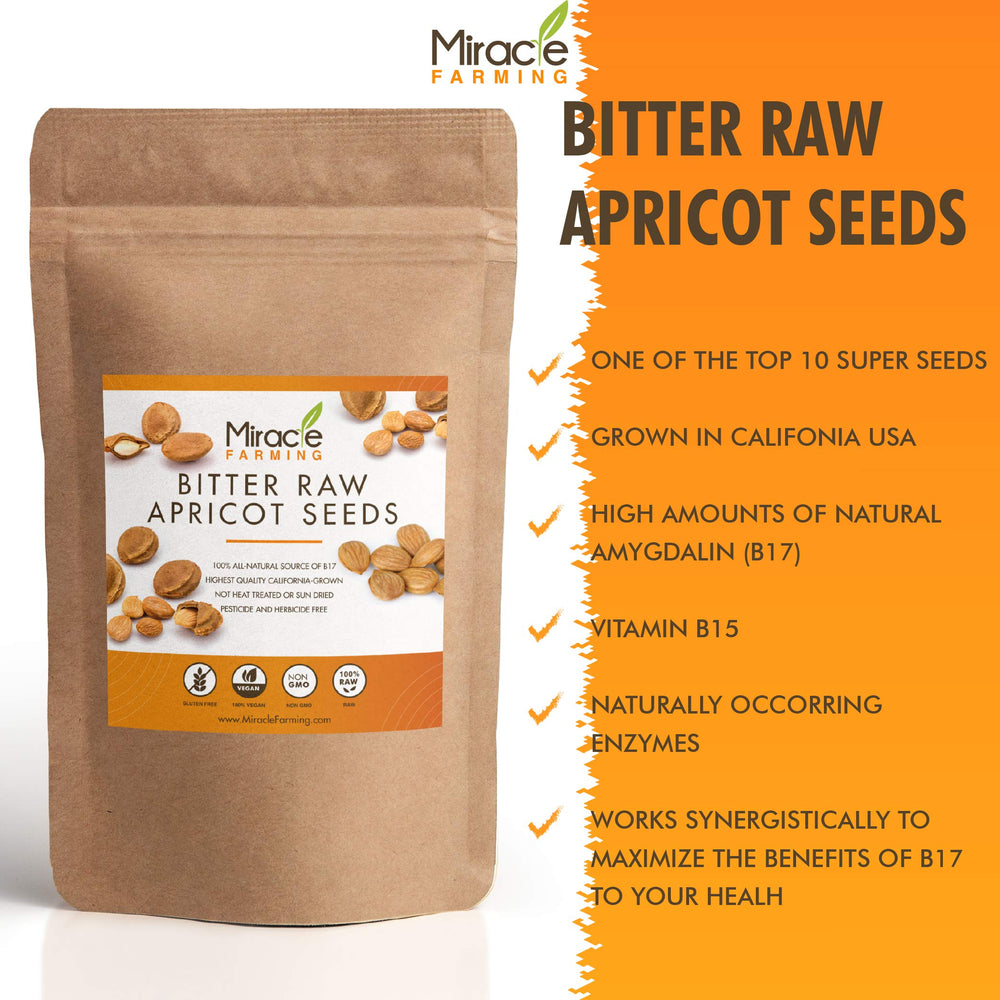 Miracle Farming apricot seeds stored in a cool, dry place to preserve quality.