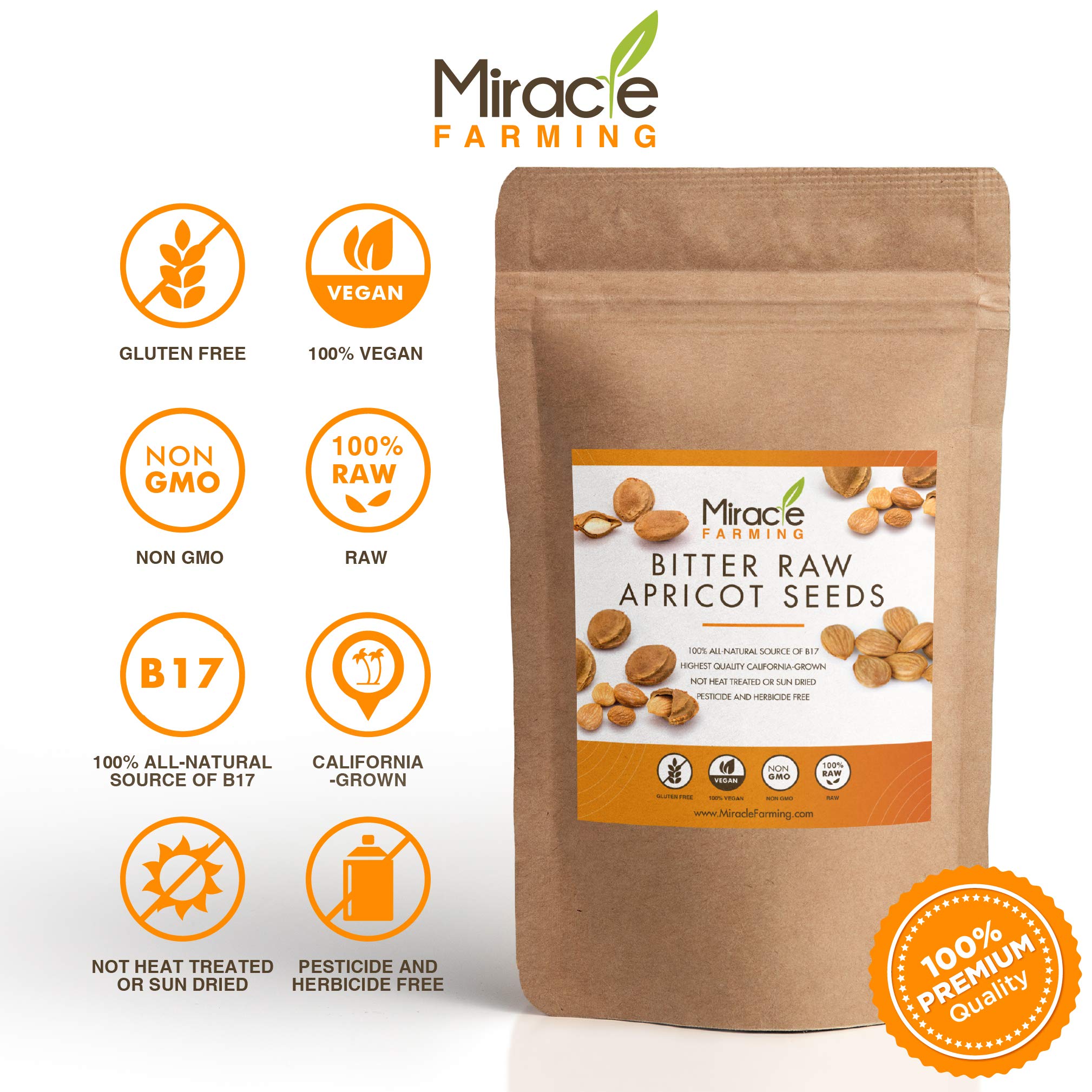 Fresh, large apricot kernels from Miracle Farming for measured daily portions.