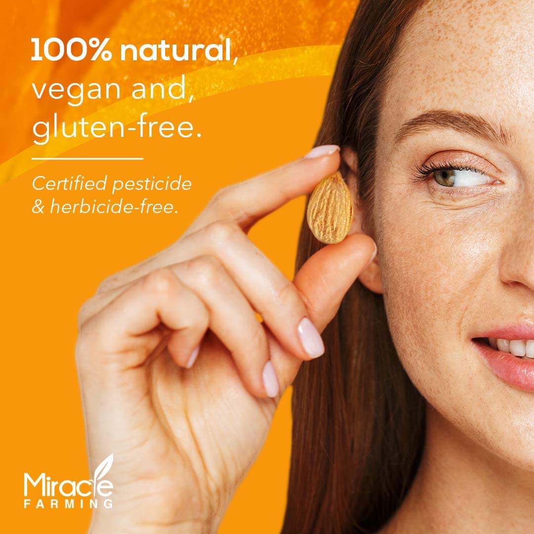 Raw apricot seeds from Miracle Farming suitable for vegan and gluten free diets.