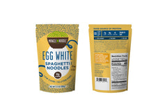 Miracle Noodle egg white spaghetti served with sauce and herbs.
