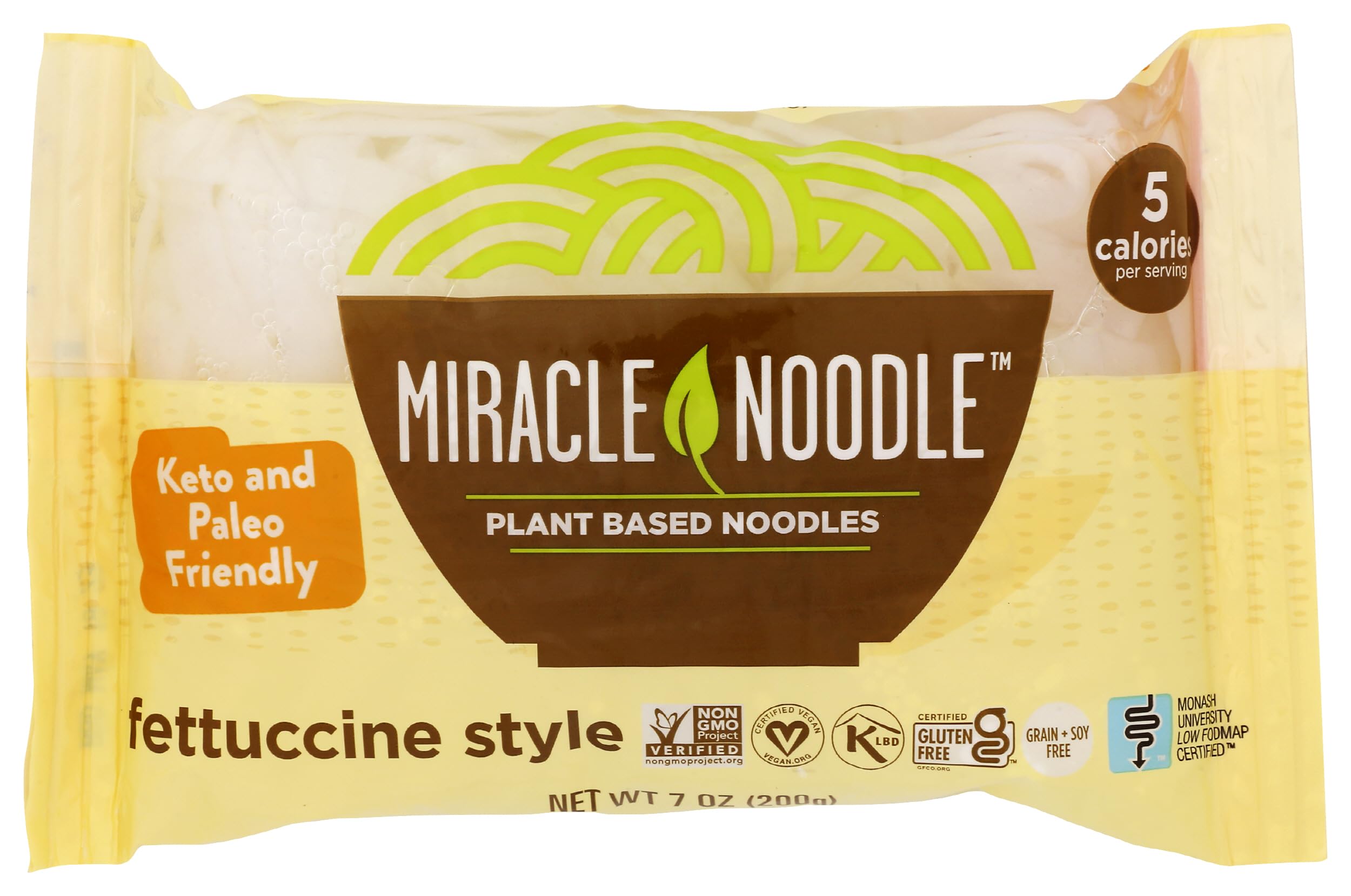 Miracle Noodle Fettuccini pack, gluten-free and calorie-free, ready for quick meals