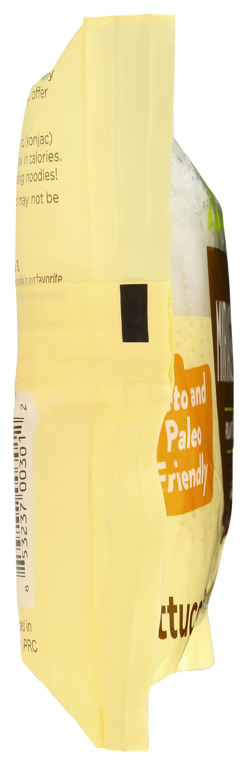 Raw portion of Miracle Noodle Fettuccini highlighting slim, low-carb base