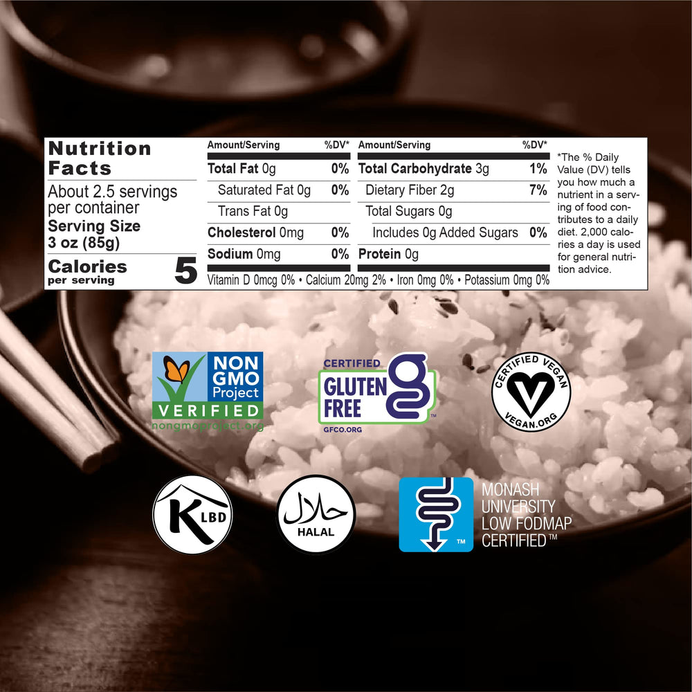 Miracle Noodle konjac rice base perfect for pilaf and light meals.