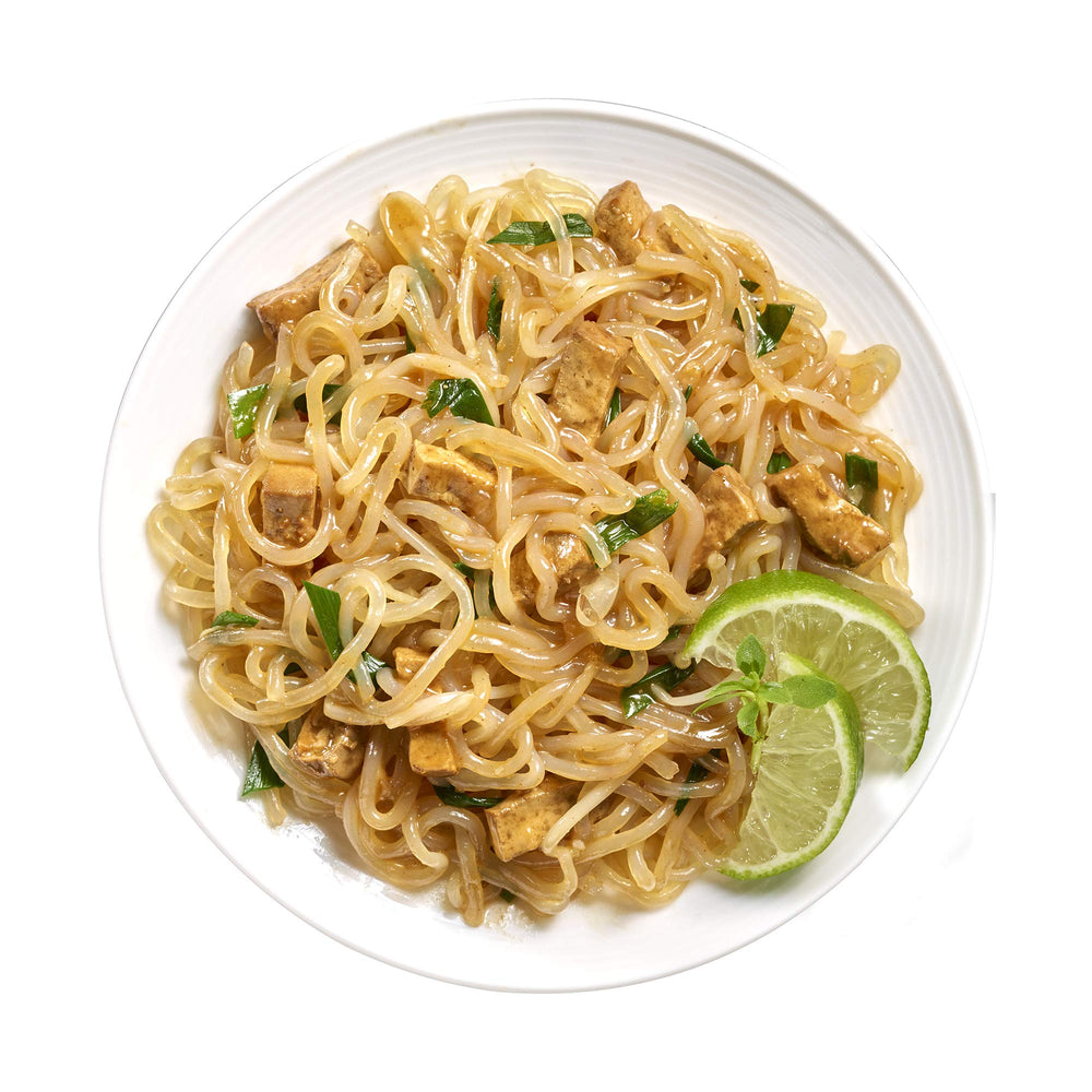 Miracle Noodle Pad Thai noodles on plate for quick meal.