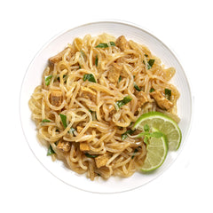Miracle Noodle Pad Thai noodles on plate for quick meal.