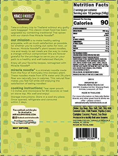Miracle Noodle Pad Thai sauce packet shown for easy prep.