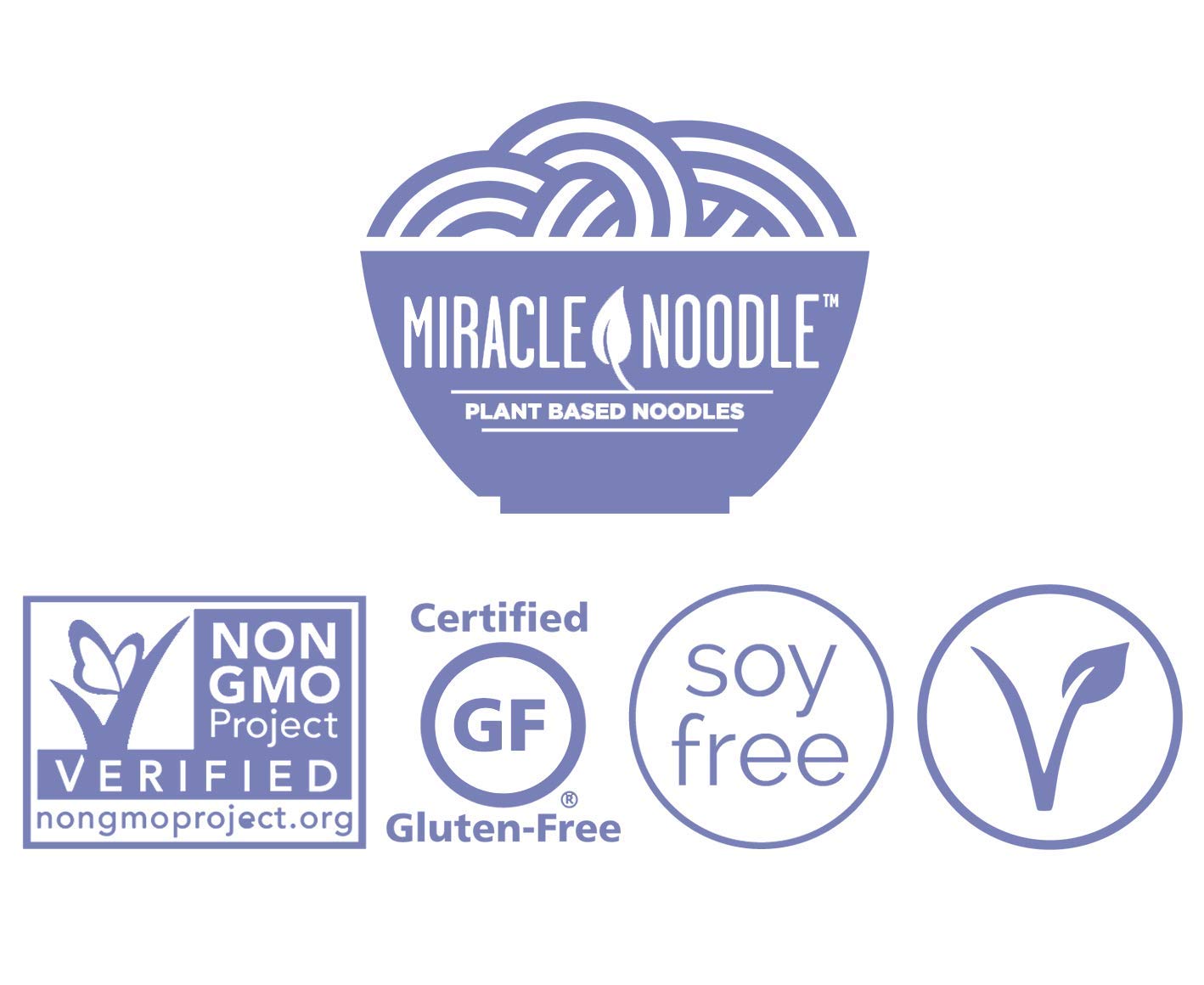 Nutrition card for Miracle Noodle Pho Shirataki noodles notes fiber.