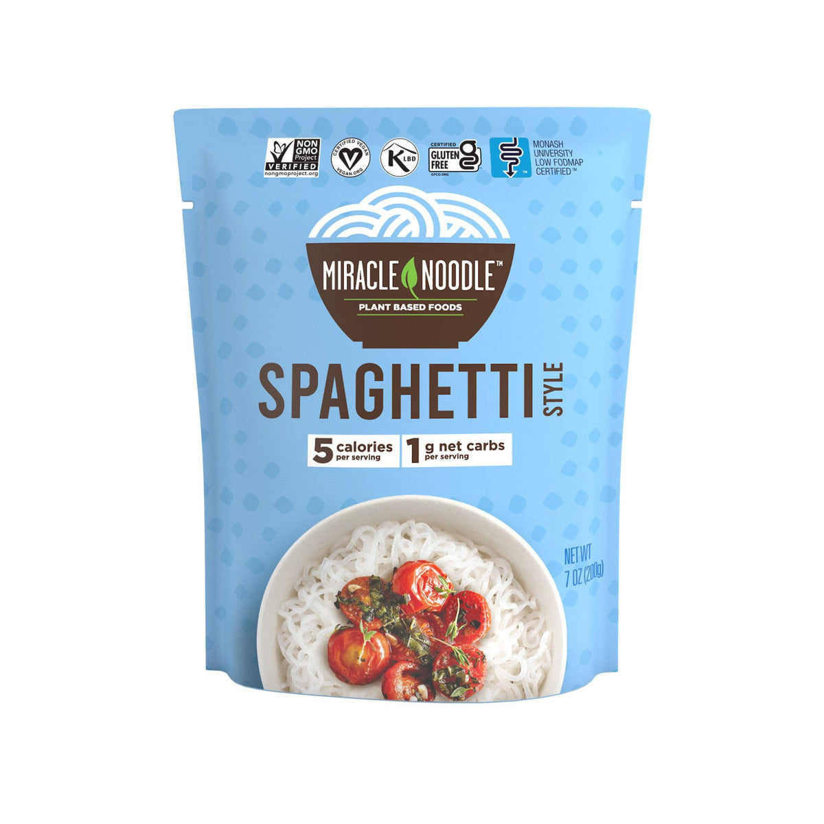 Miracle Noodle ready-to-eat spaghetti pasta image, low-calorie konjac noodles ready to heat.