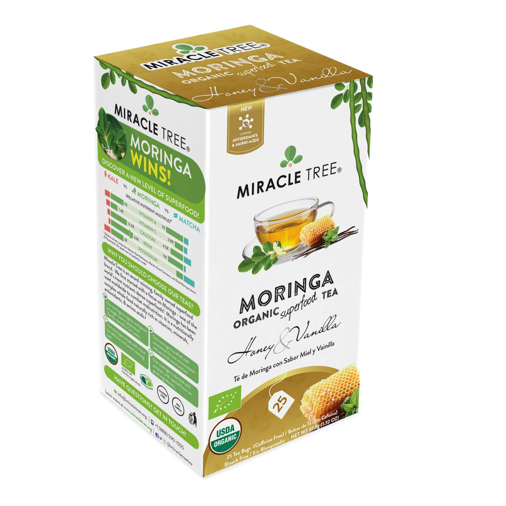 Miracle Tree Moringa Tea brewed in a cup for a soothing moment