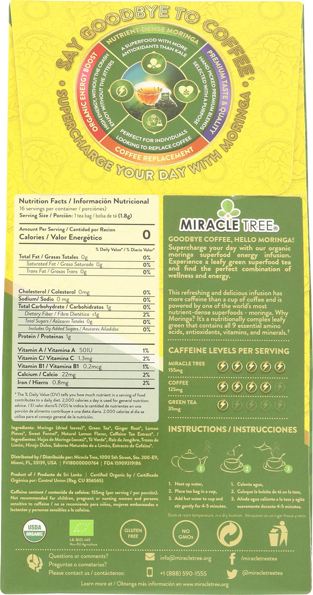 Miracle Tree pyramid sachets close-up highlighting premium packaging and convenience.