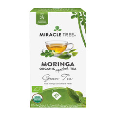 Steeping Miracle Tree Moringa tea cup reveals a soothing aromatic brew.