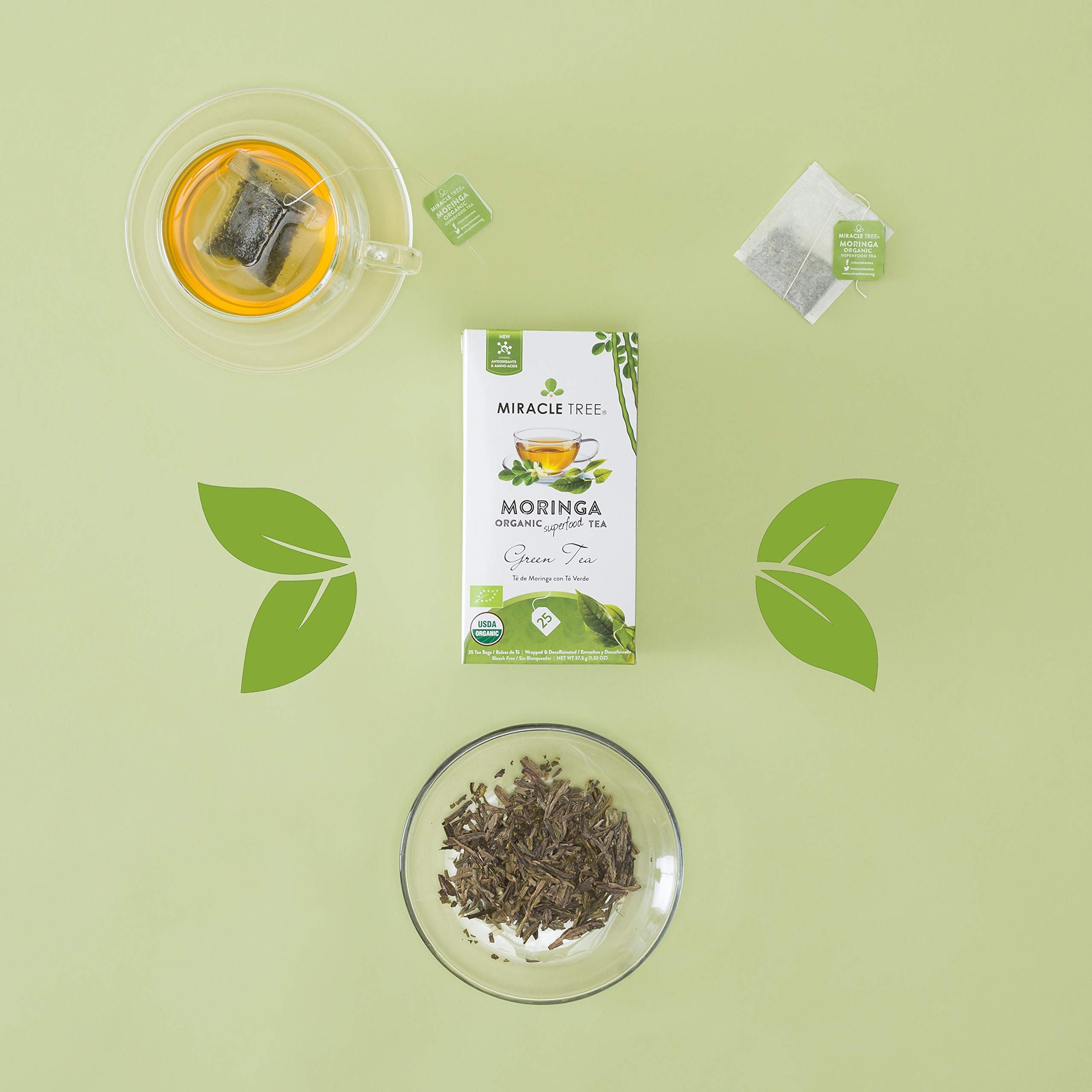 Hot or cold ready Miracle Tree moringa tea for versatile daily use.