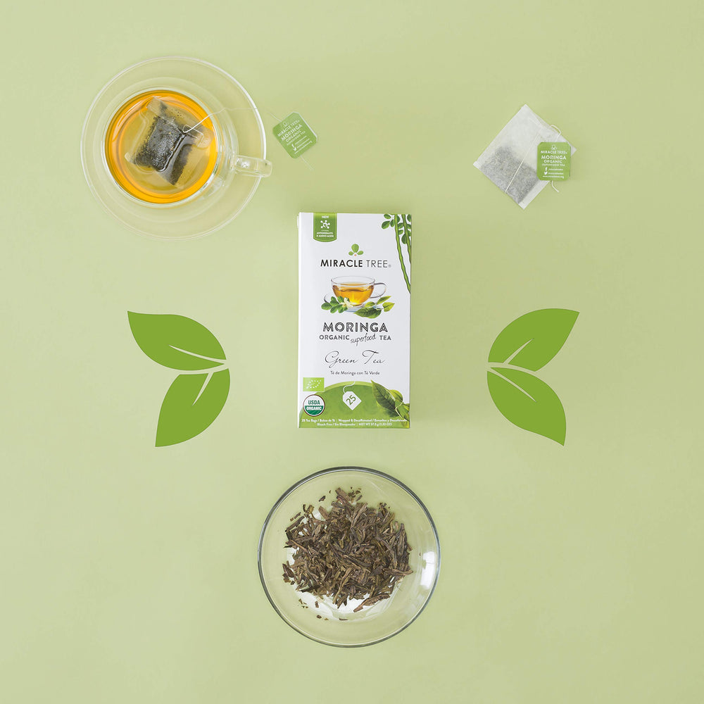 Hot or cold ready Miracle Tree moringa tea for versatile daily use.