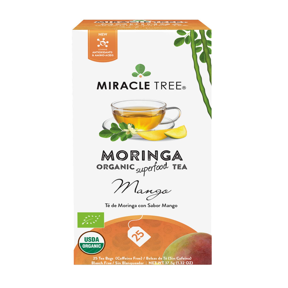 Miracle Tree Moringa Mango individual bags preserve flavor and freshness.