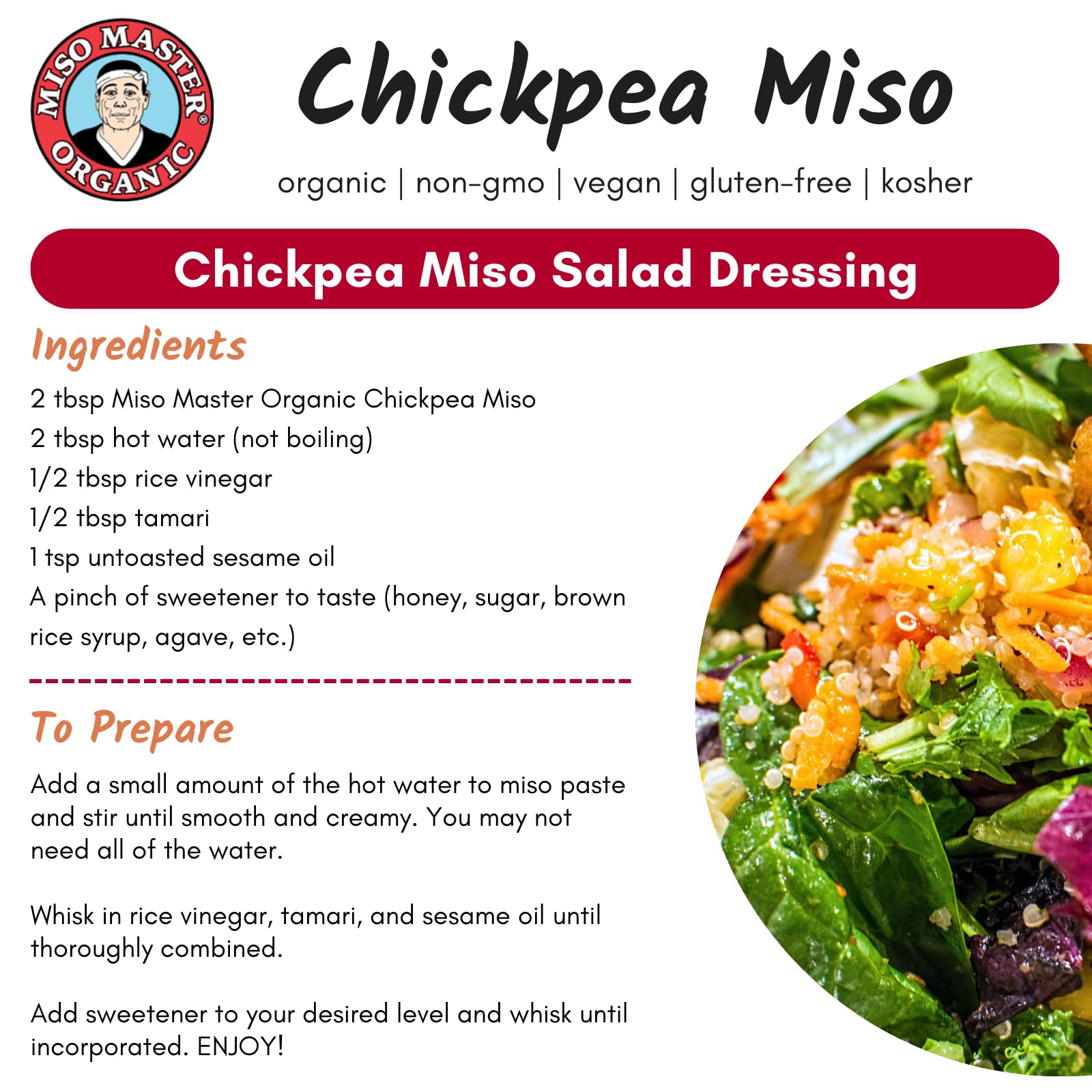 Miso Master Organic Chickpea Miso roasted vegetables with miso glaze.