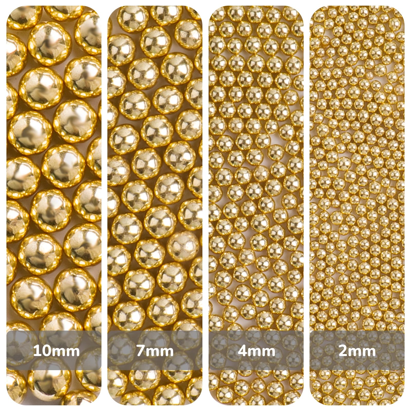 Miss Doozy Gold Pearl Sprinkles on ice cream for sparkle.