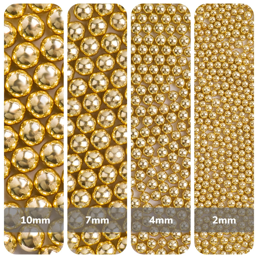 Miss Doozy Gold Pearl Sprinkles on ice cream for sparkle.