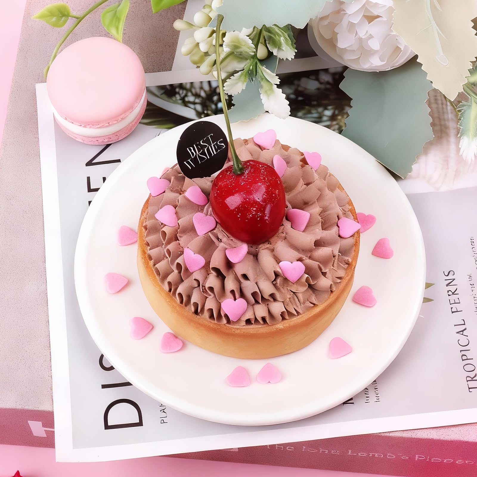 Miss Doozy red heart sprinkles for romantic cake decorating ideas.