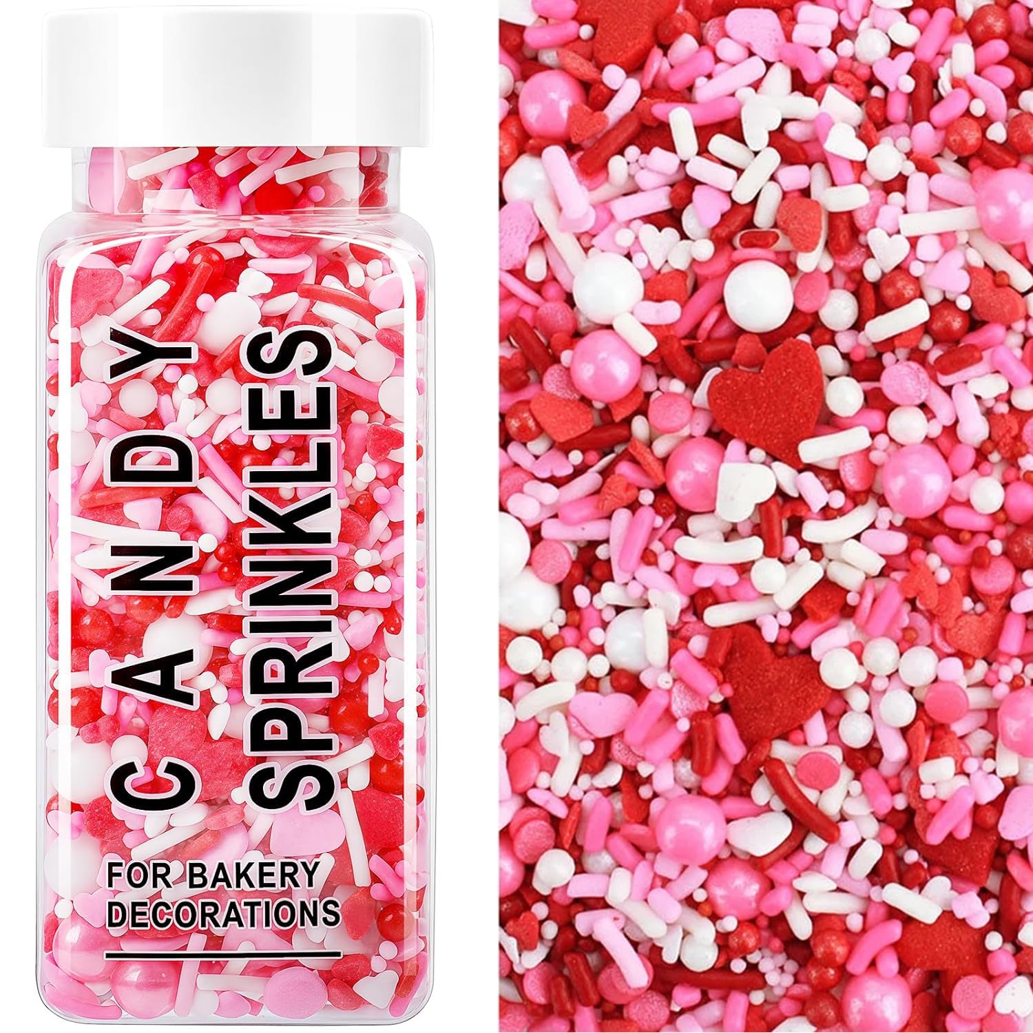 Miss Doozy Valentines Sprinkles heart mix on cake for romantic decoration