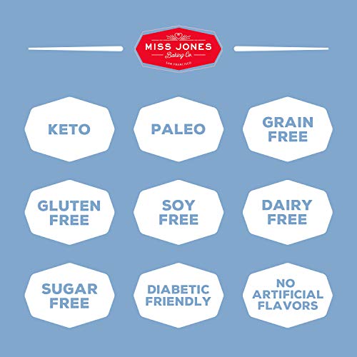 Miss Jones Baking Keto Blueberry Muffin Mix ingredients laid out for quick prep