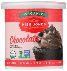 Miss Jones Baking Organic Buttercream Frosting pack—smooth, easy icing for cakes.