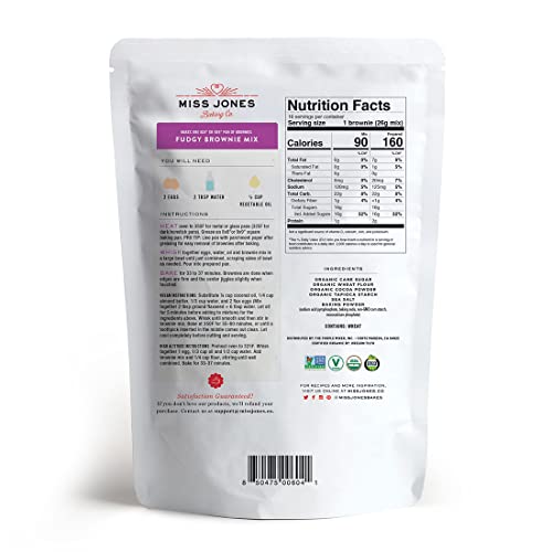 Miss Jones Baking Organic Fudge Brownie Mix oven-ready pack for quick dessert.