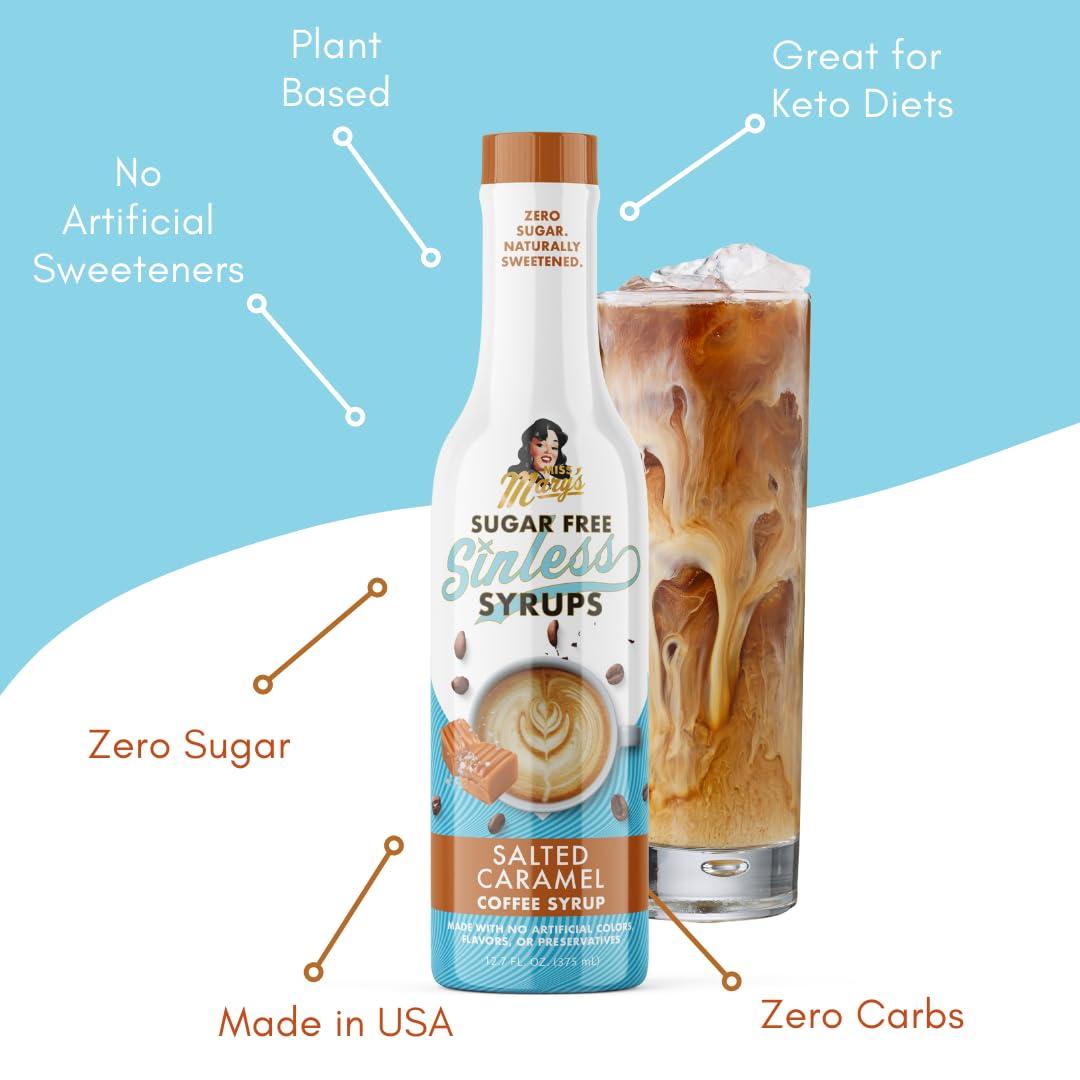 Miss Mary’s Almond Biscotti Syrup on coffee or tea setup for flavor boost