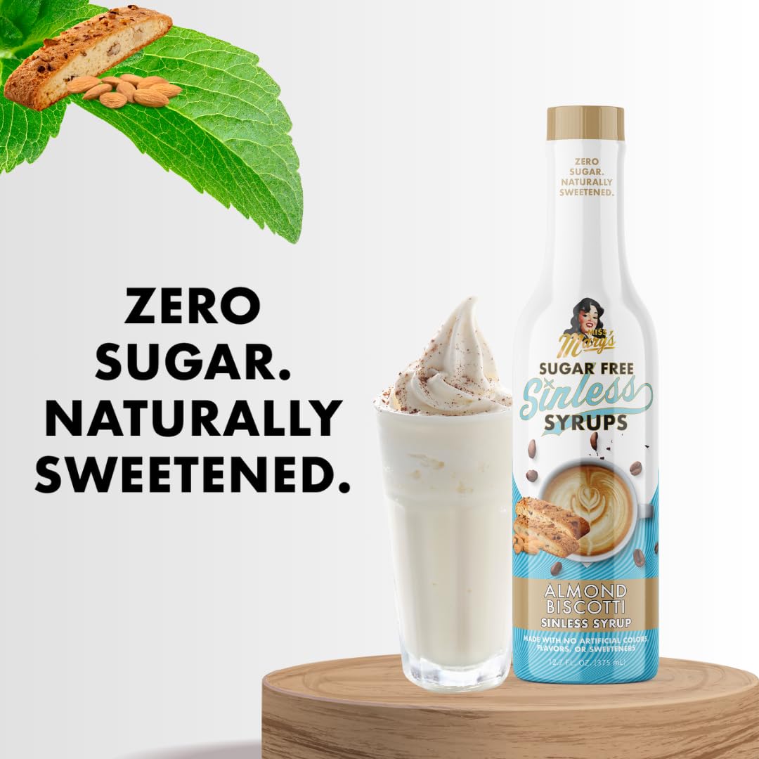 Miss Mary’s Almond Biscotti Syrup on yogurt or dessert for a fruity-nutty boost