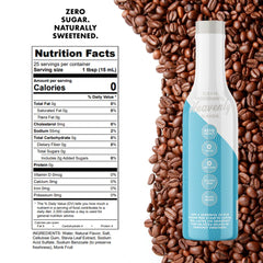 Miss Mary's Sinless Mocha Syrup poured into a hot coffee cup.