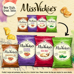 Miss Vickie's Jalapeño chips bag, ideal for road trips and sharing.