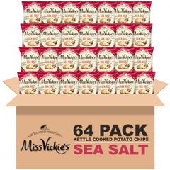 Miss Vickie's Sea Salt Kettle Chips bag front highlights classic flavor and crowd-pleasing crunch.