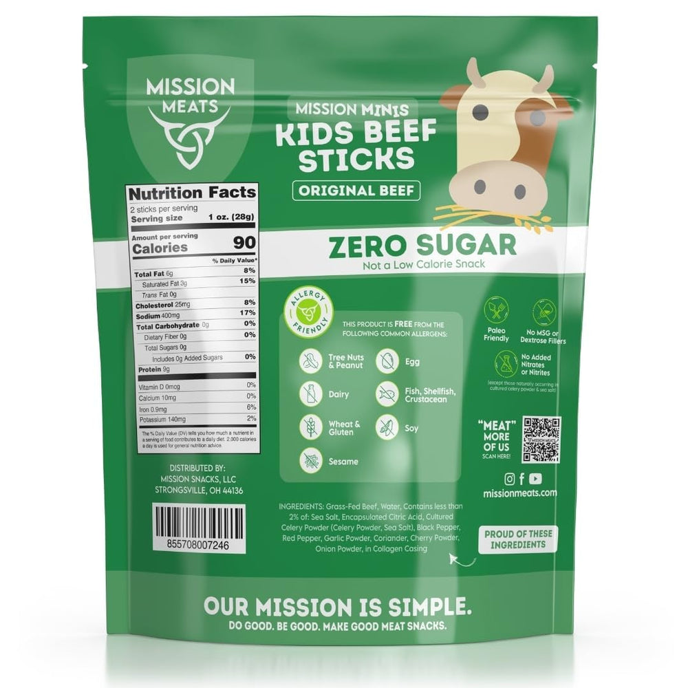 Mission Meats Kids Beef Sticks mild flavor closeup for picky eaters