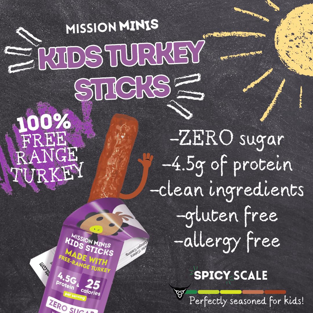 Mission Meats Kids Sticks in lunchbox for on-the-go school days.