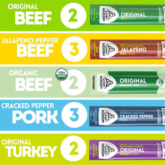 Mission Meats jalapeno grass-fed beef sticks, spicy on the go.