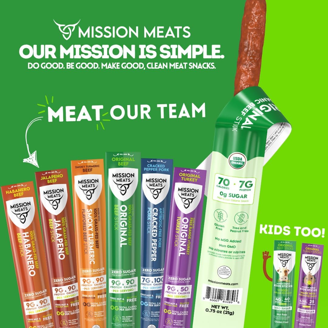 Mission Meats kid lunch snack, portable protein for school days.