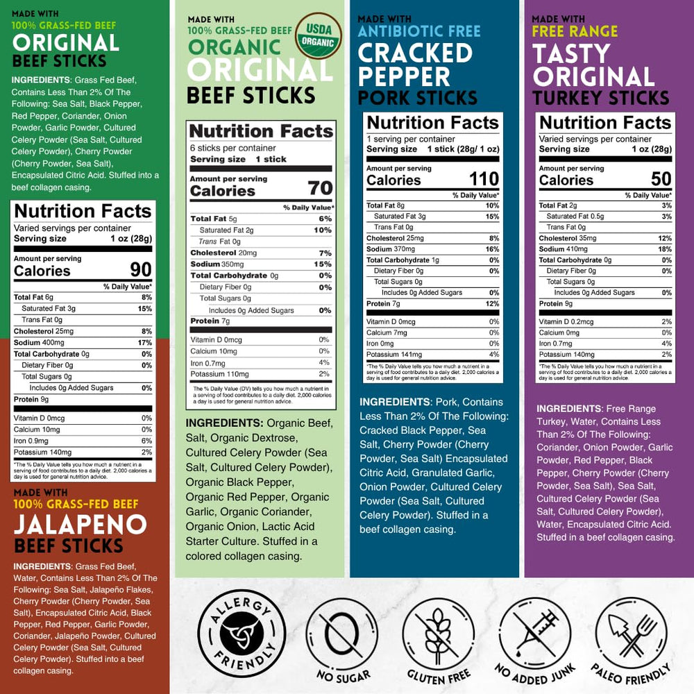Mission Meats original grass-fed beef sticks for quick lunches.